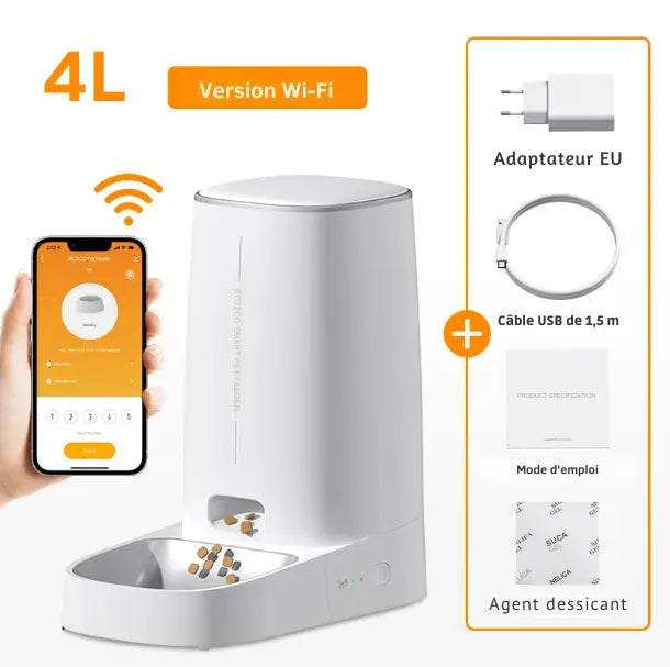 Mangeoire Automatique Intelligent Wifi Distributeur De Croquettes Fidoz