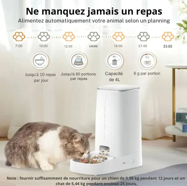 Mangeoire Automatique Intelligent Wifi Distributeur De Croquettes Fidoz